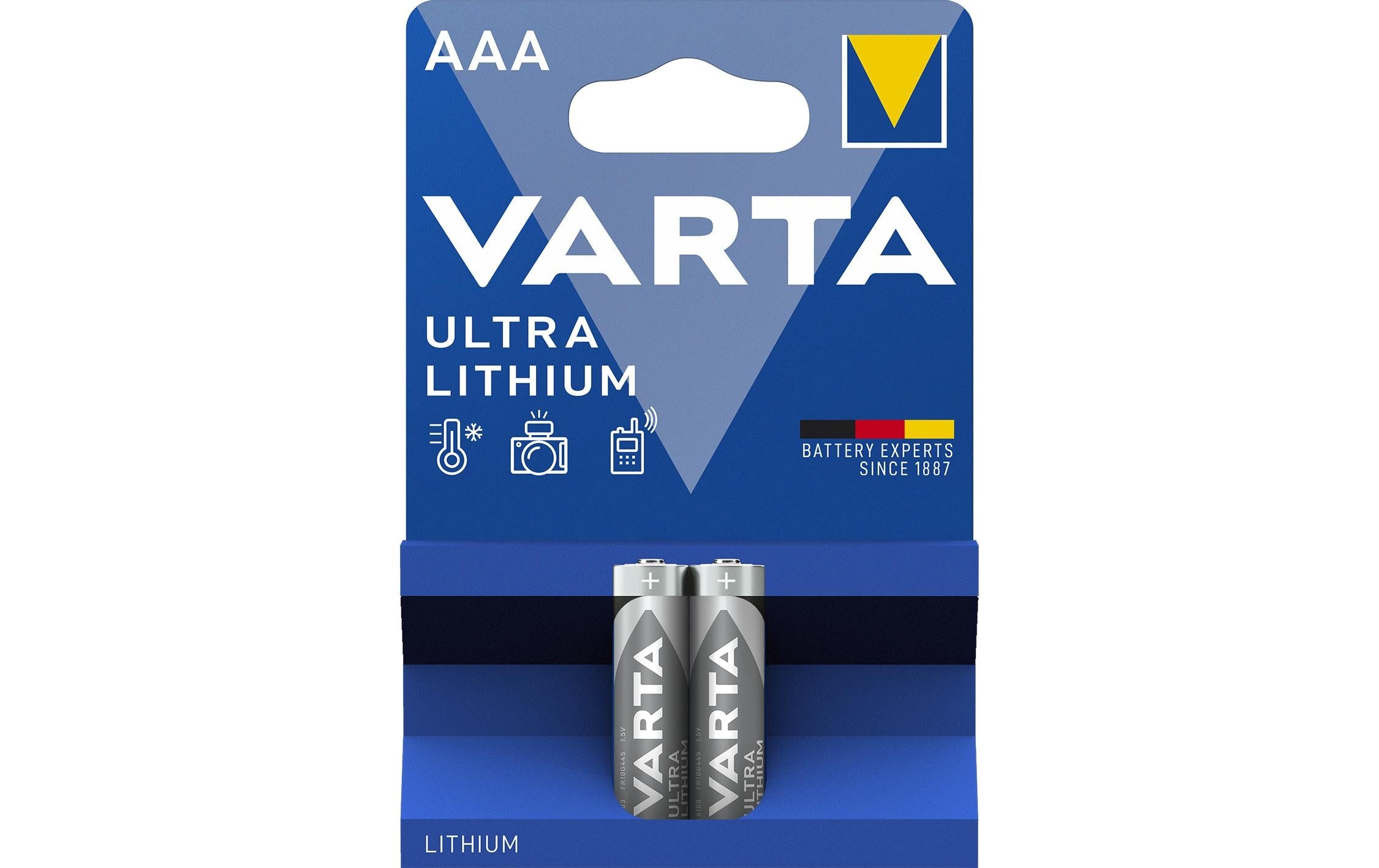 VARTA Lithium Batterie AAA, 1.5V, 2Stk 2 Stück, Blister Verpackung