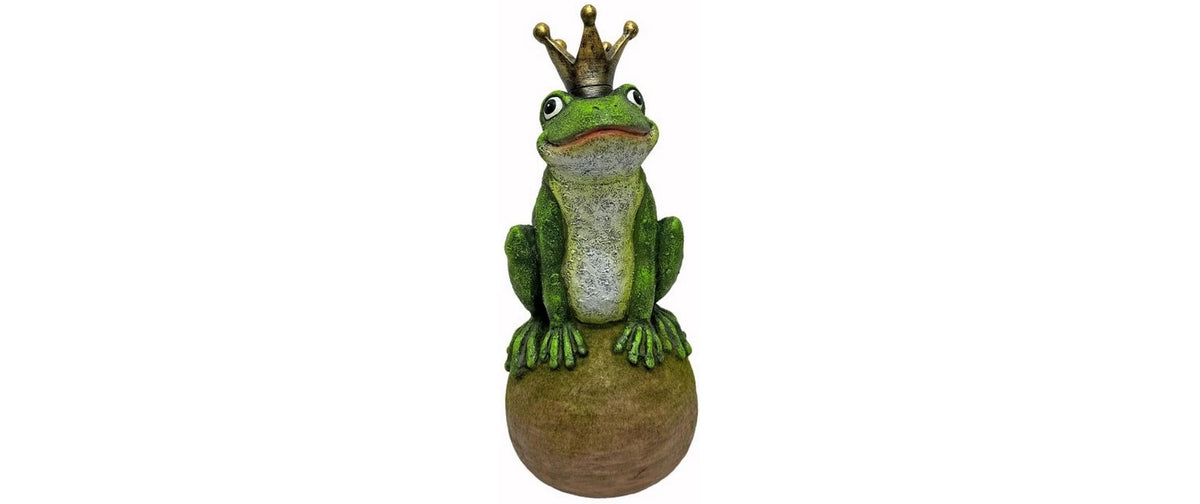 Dameco Dekofigur Froschkönig auf Kugel Polyresin, 14.5x15x36 cm (BxTxH)