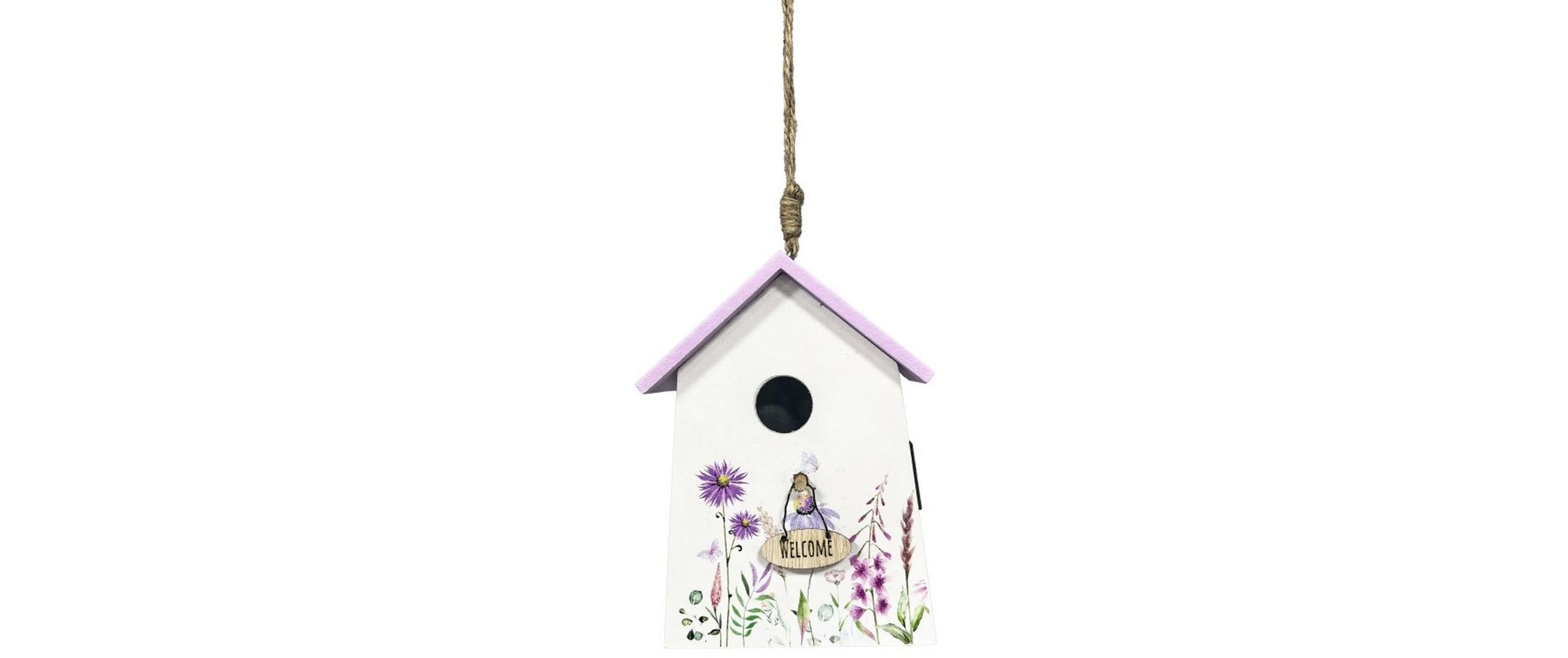 Dameco Aufsteller Vogelhaus aus Holz hängen oder stellen, 7x10x14 cm (TxBxH)