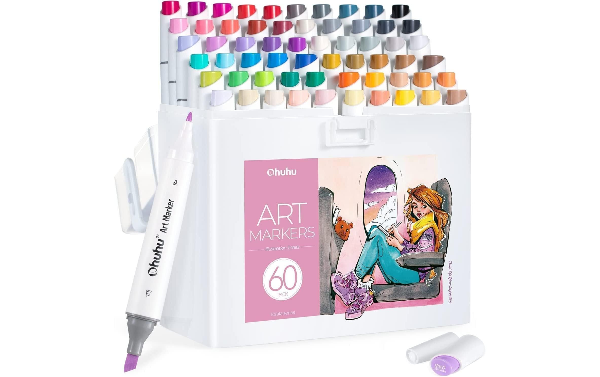 Ohuhu Kaala Kunstmarker Manga 60 Stk. - alkoholbasis, doppelseitig