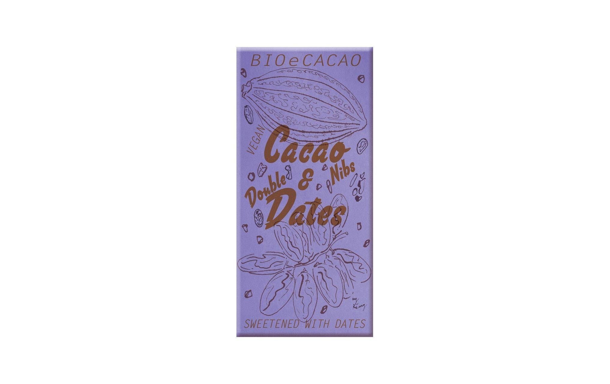 Dattelschokolade Double Dates Nibs 51% 90 g