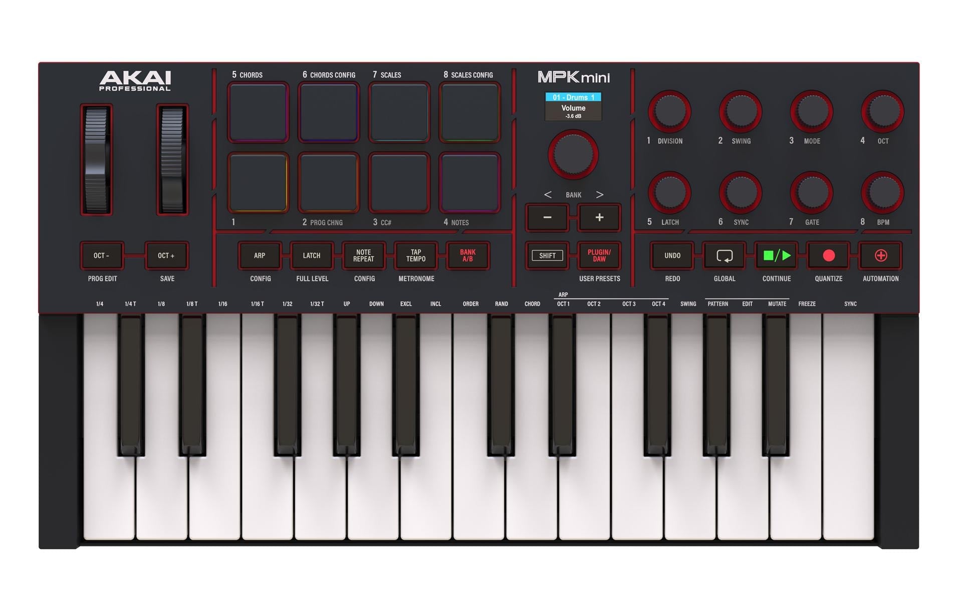 AKAI MPK Mini IV (4) Black 25-Tasten Controllerkeyboard, schwarz