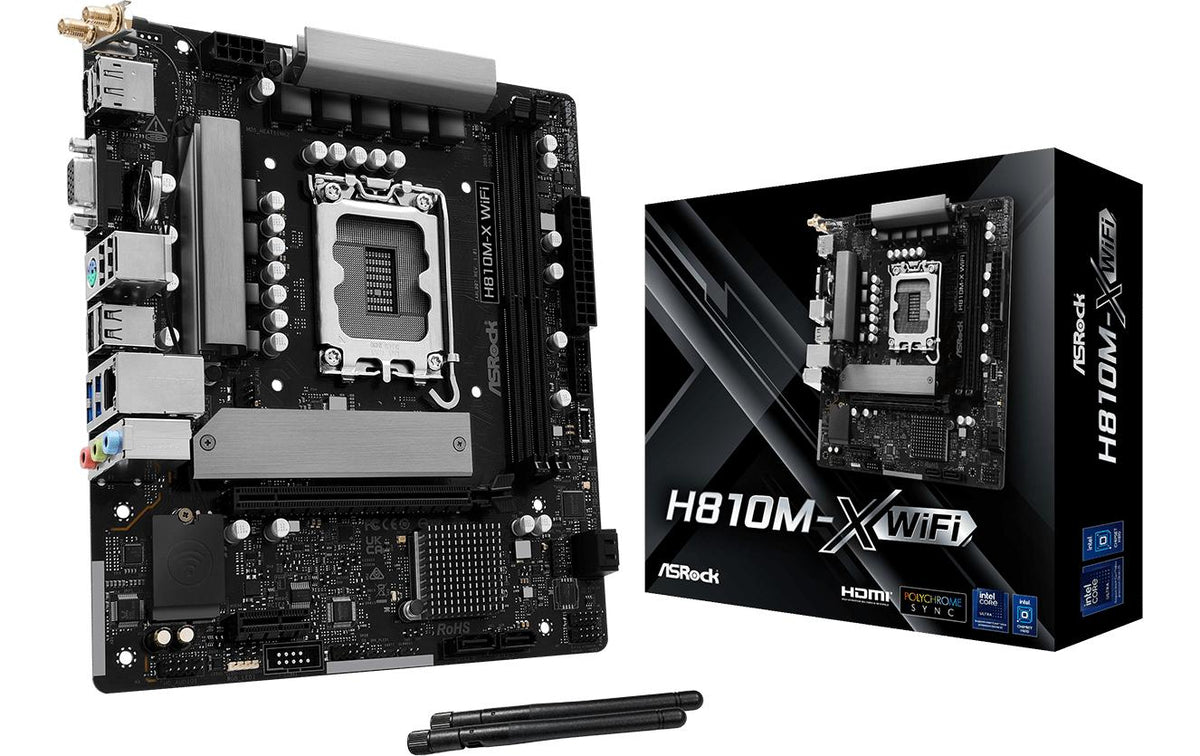 ASRock H810M-X WIFI , µATX, LGA1851 Intel H810, LGA1851, 2x DDR5, PCIe 4.0
