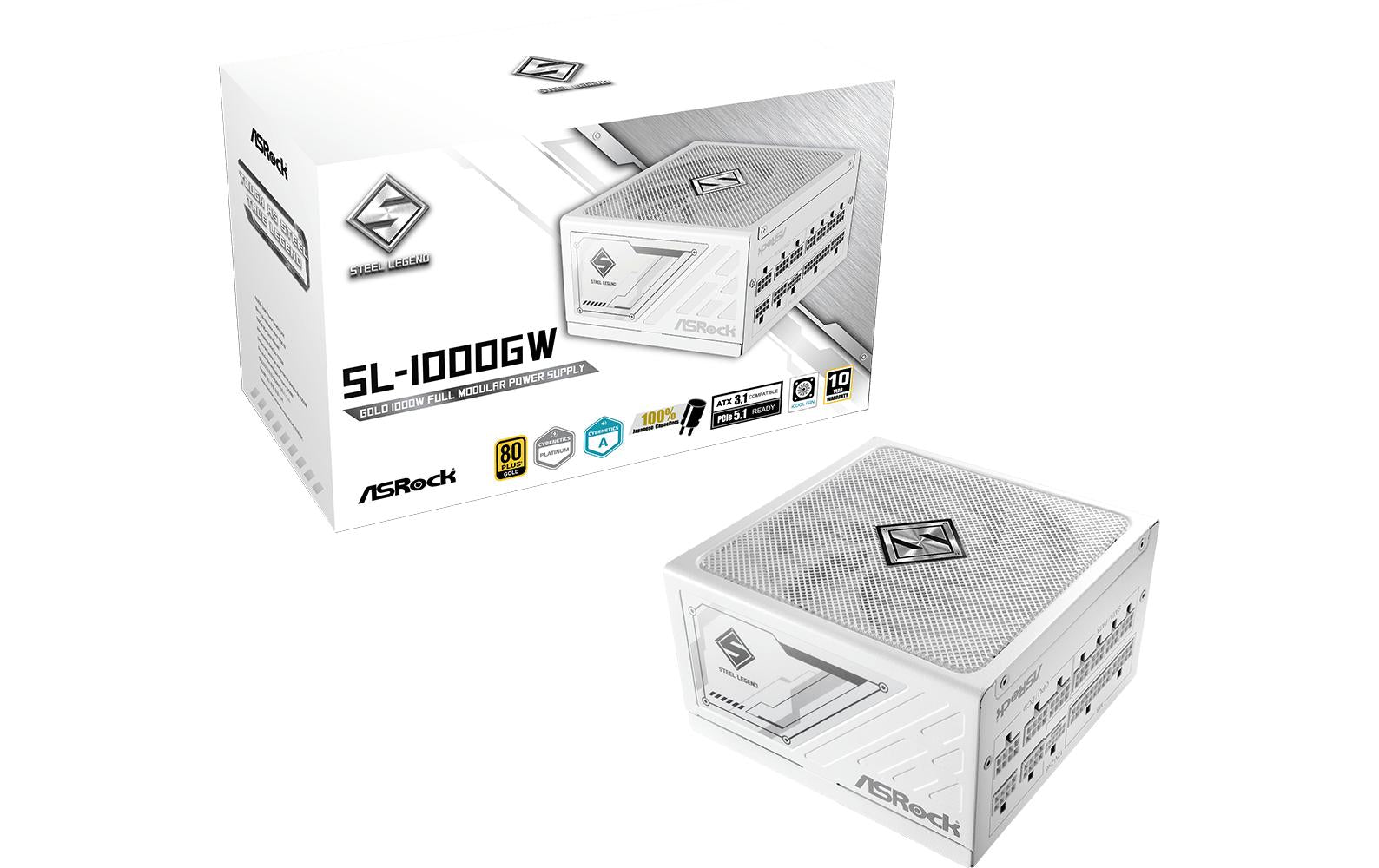 ASRock Steel Legend (White) SL-1000GW 80+ Gold Power Supply Unit