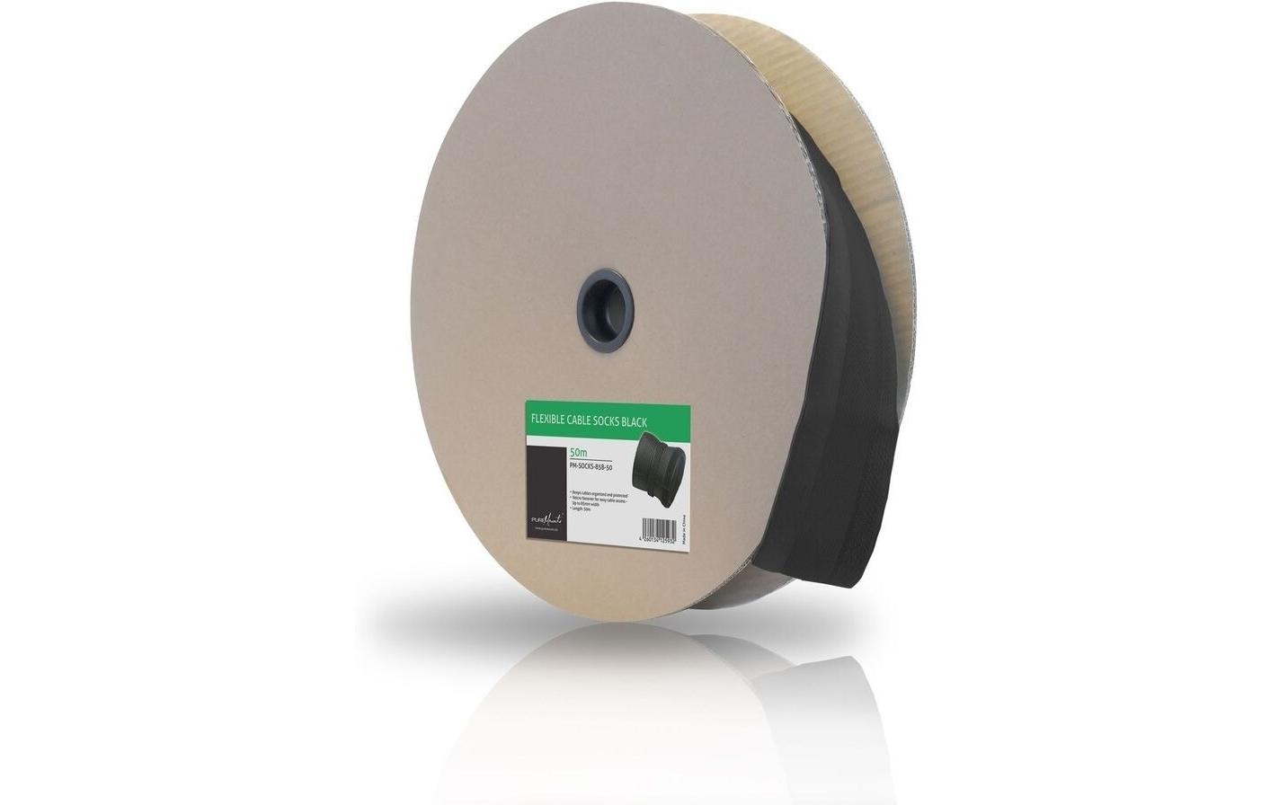 Kabelschlauch Polyester 50m Schwarz
