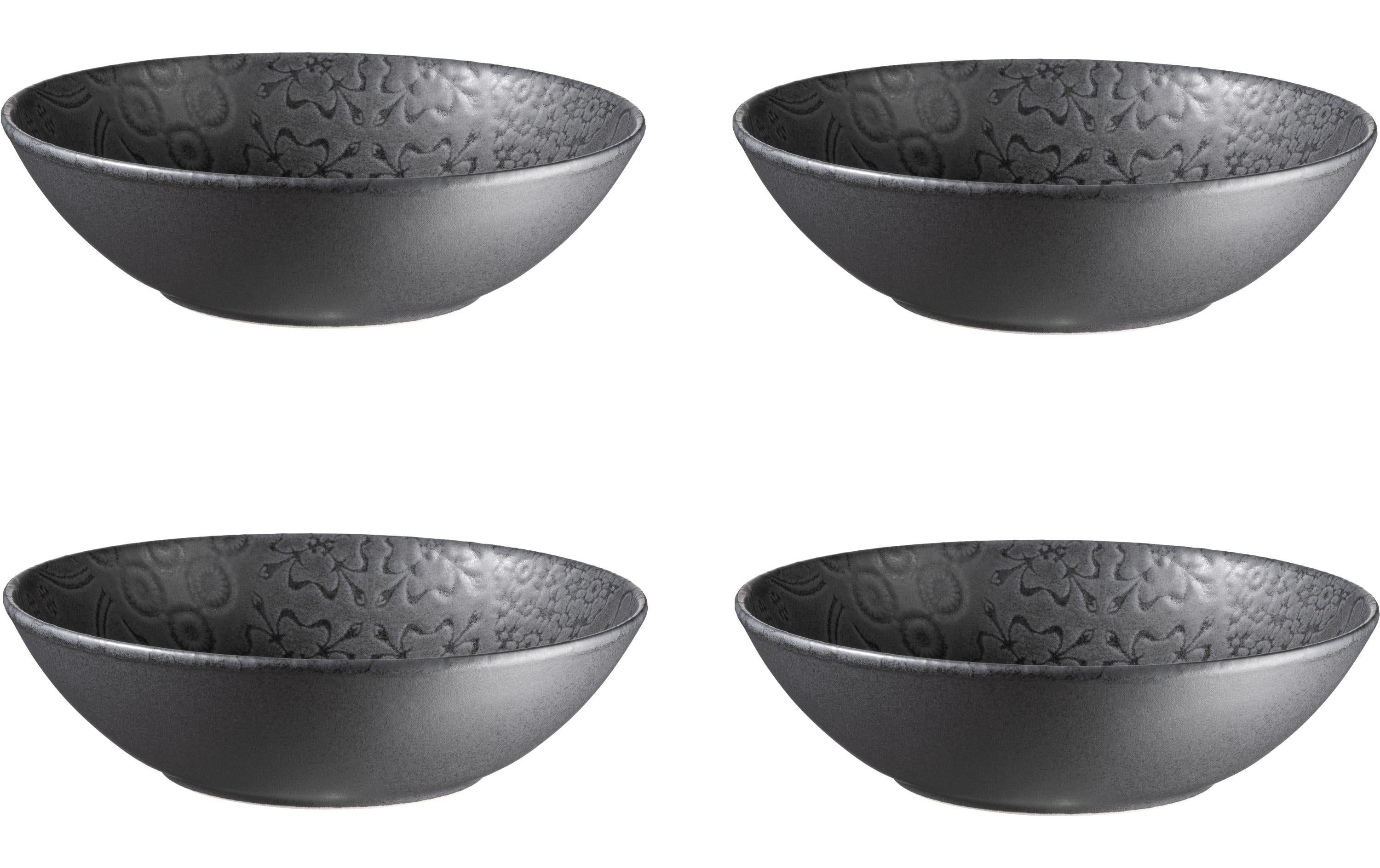 Mäser Schüssel Tiles 4 Stück, 17 cm, Schwarz