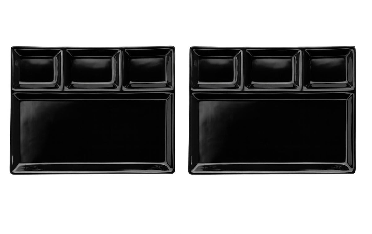 Mäser Fonduetellerset 2-tlg. 2 Stück, 25,5 x 19,5 cm Schwarz
