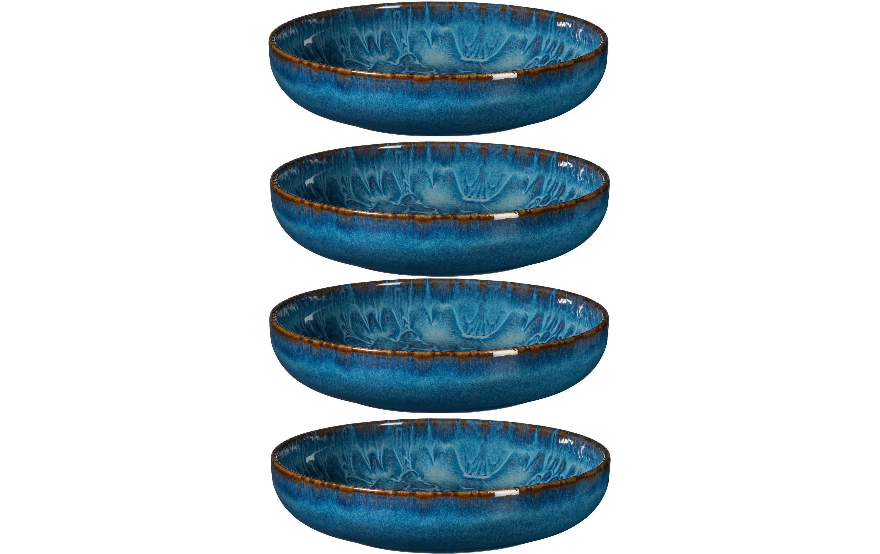 Mäser Speiseteller Tiles UNO tief 4 Stück, 22 cm, Classic Blue