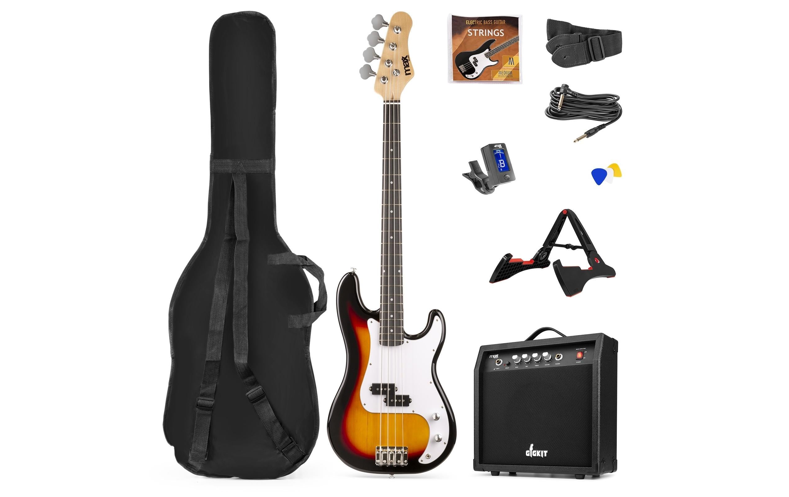 MAX GigKitSB Bass Gitarrenset, sunburst