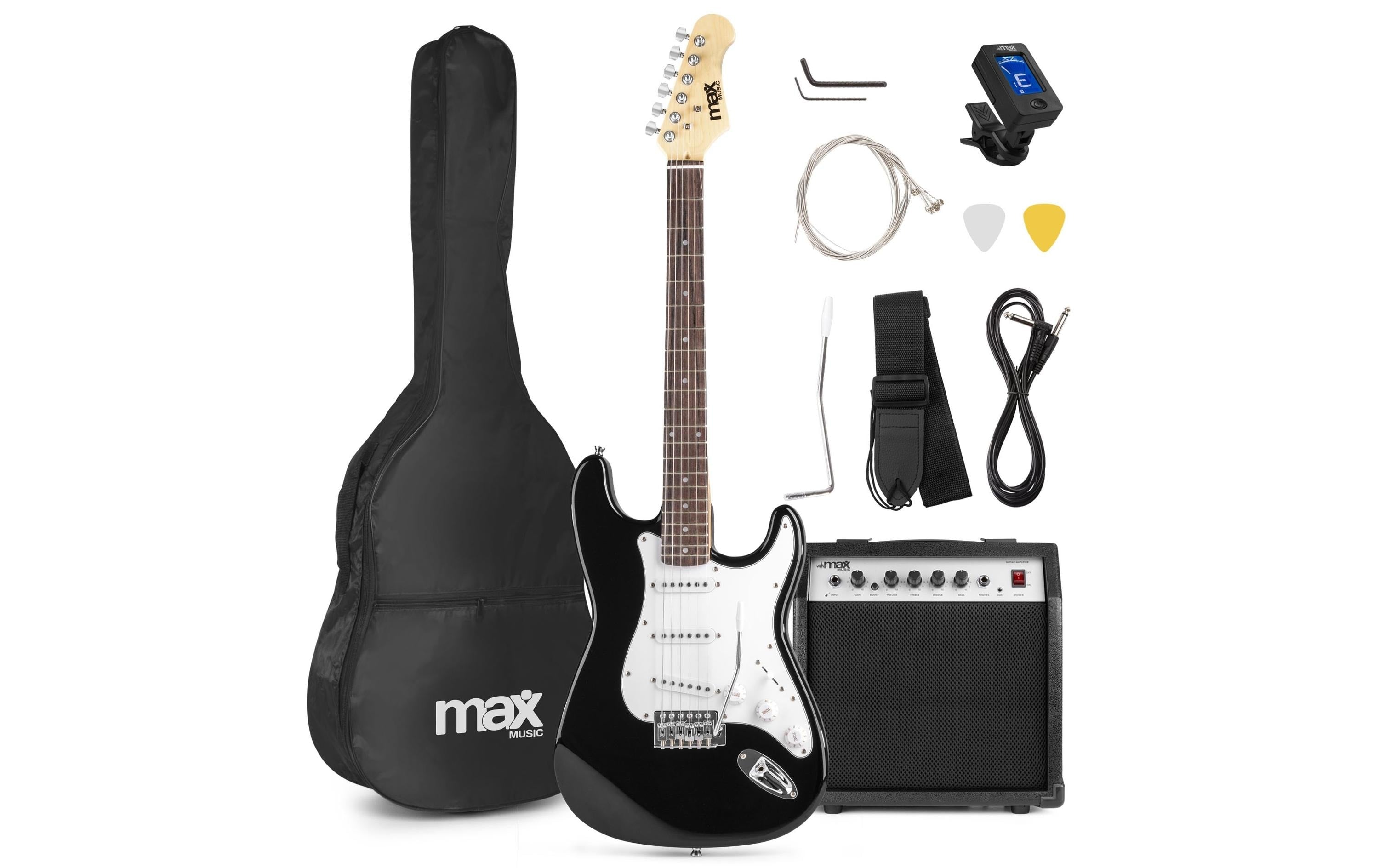 MAX GigKit E-Gitarrenset, schwarz