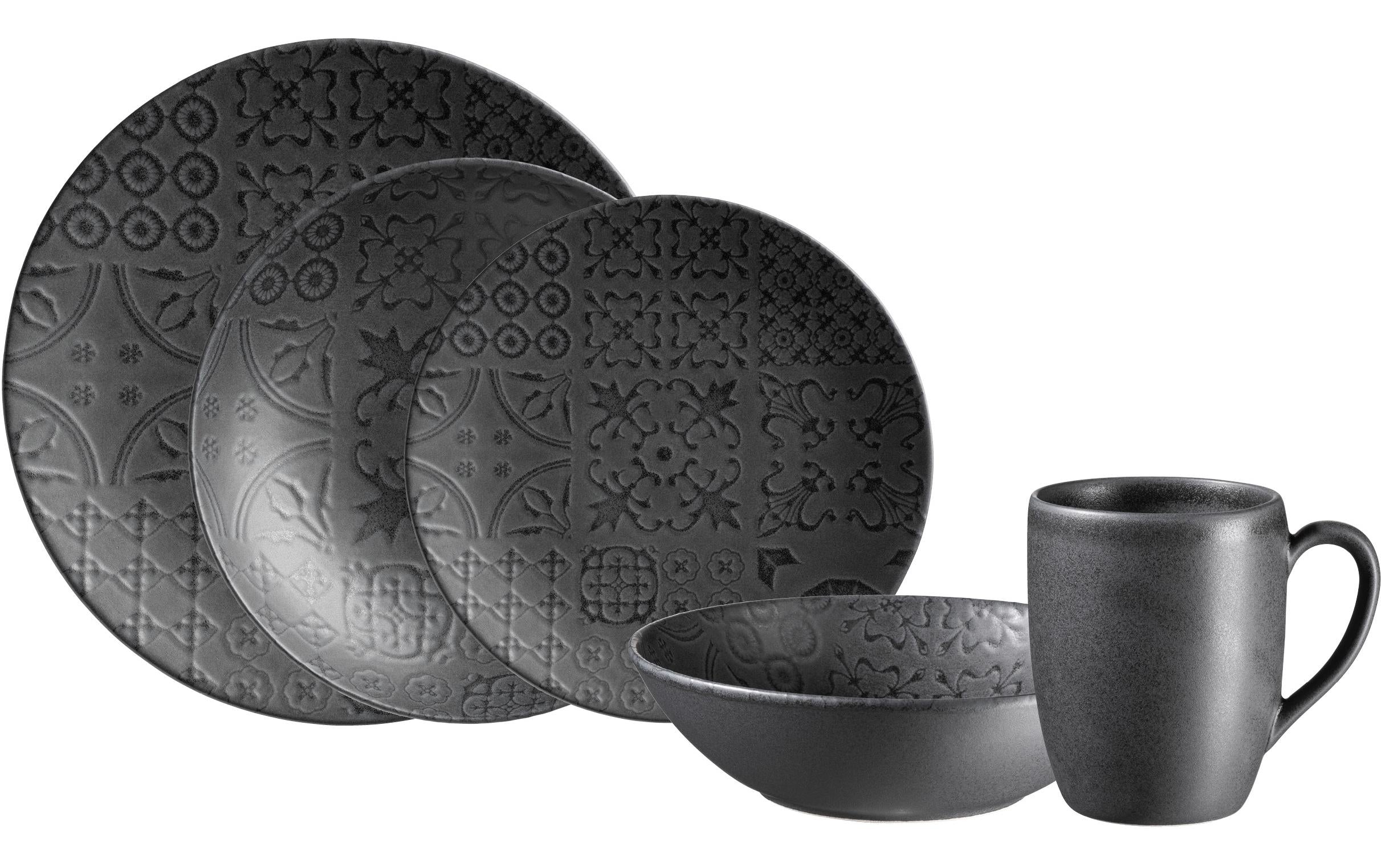 Mäser Speise-Service Tiles 10-teilig, Schwarz