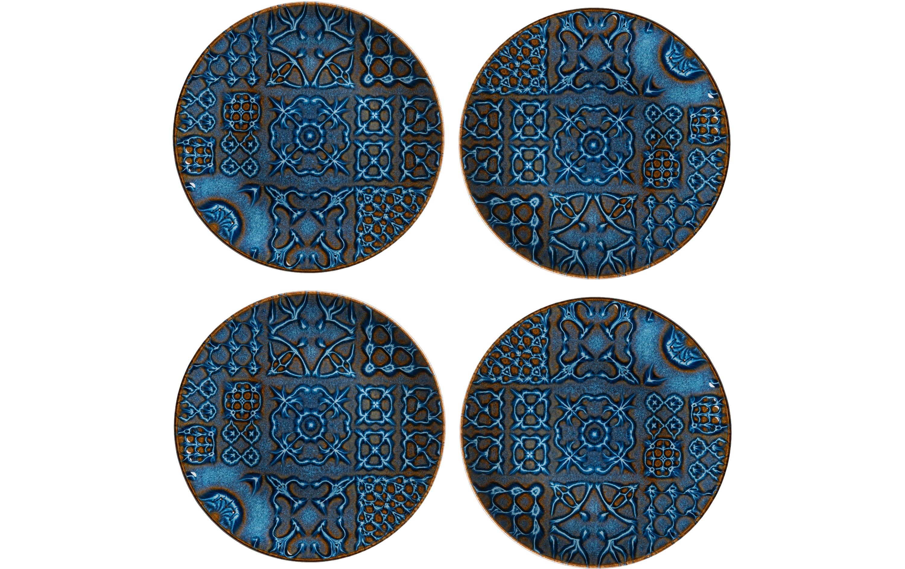 Mäser Dessertteller Tiles 4 Stück, 21 cm, Classic Blue