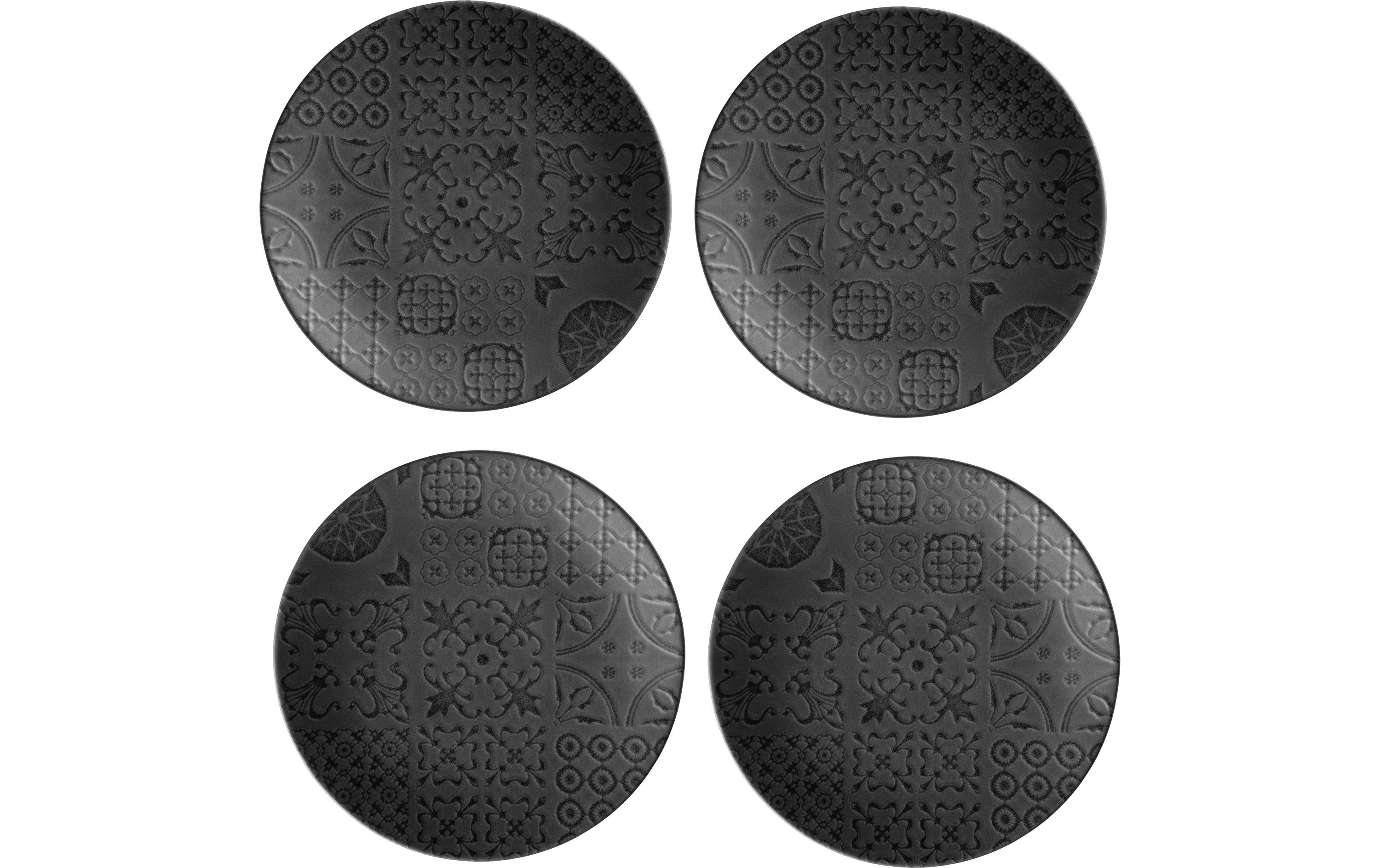 Mäser Dessertteller Tiles 4 Stück, 21 cm, Schwarz