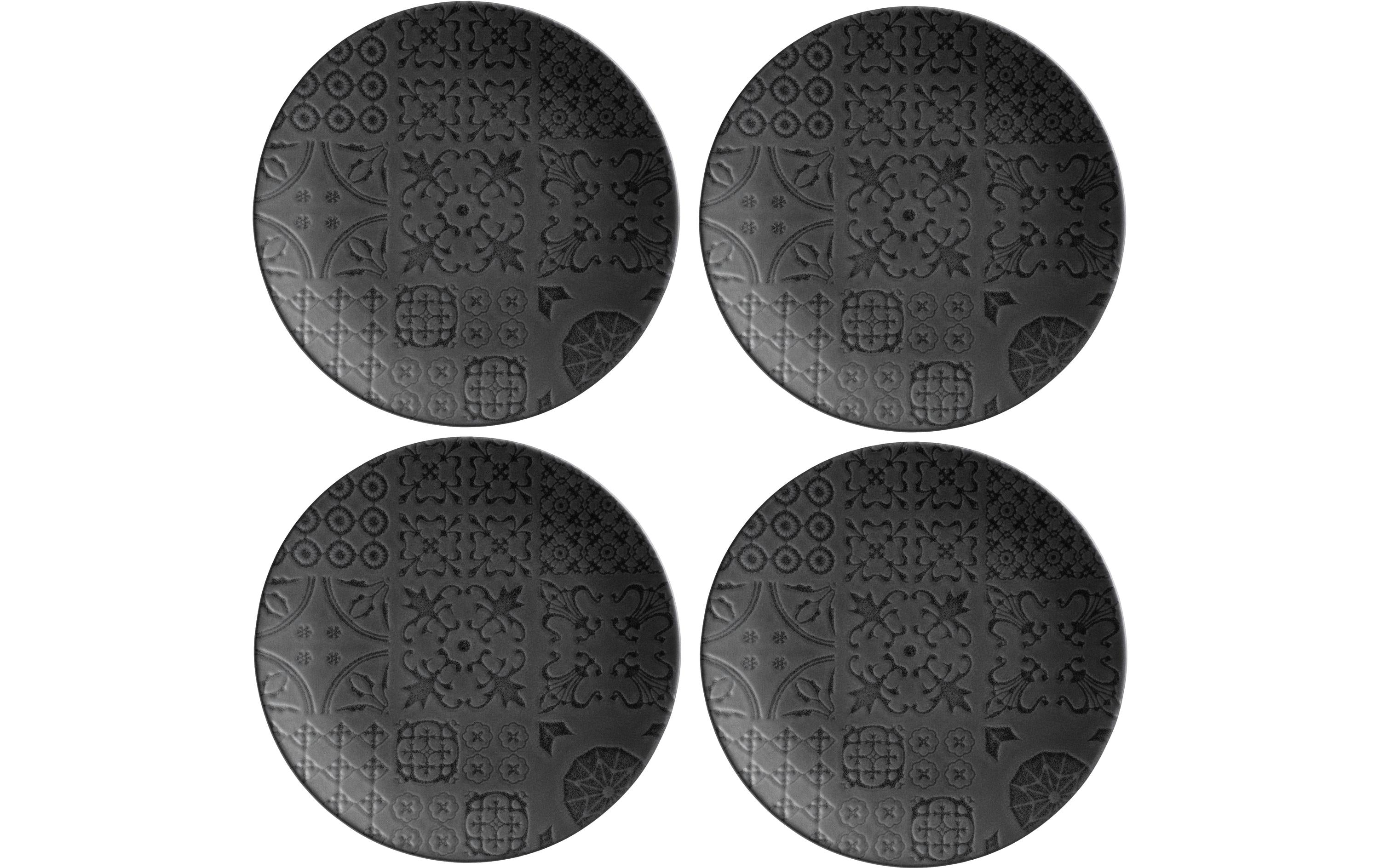 Mäser Platzteller Tiles 4 Stück, 33 cm, Schwarz