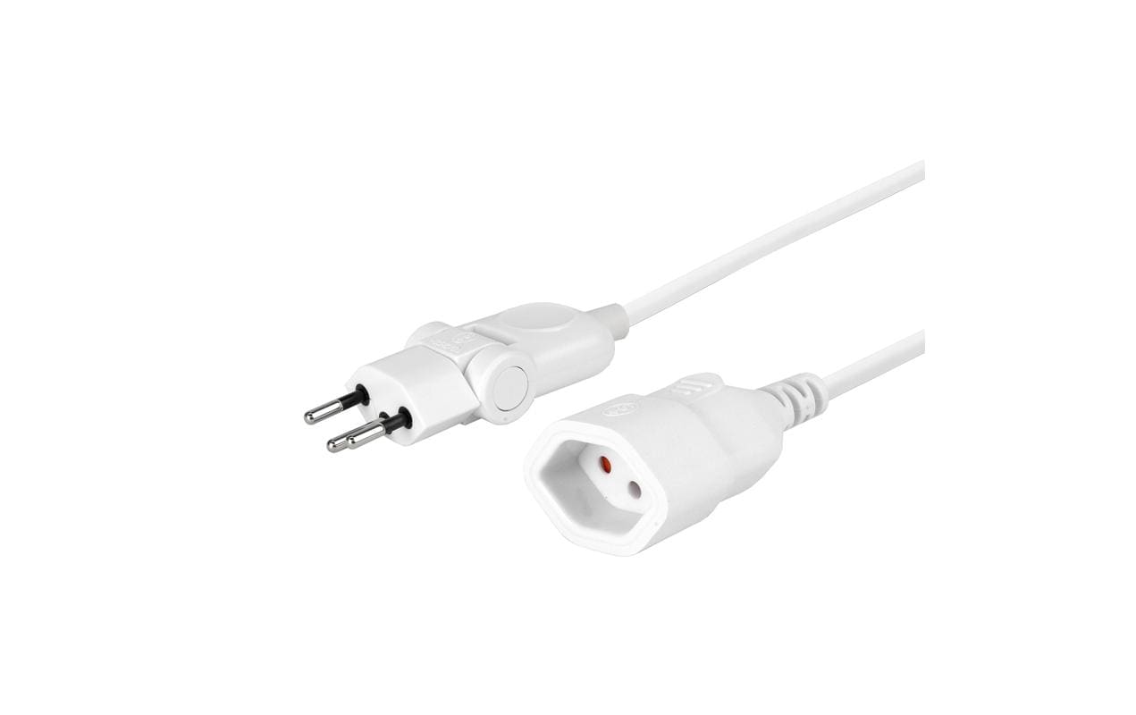 Klappstecker-Verlängerungskabel, 0.5m, ws 3-polig, T12/T13, Klappstecker