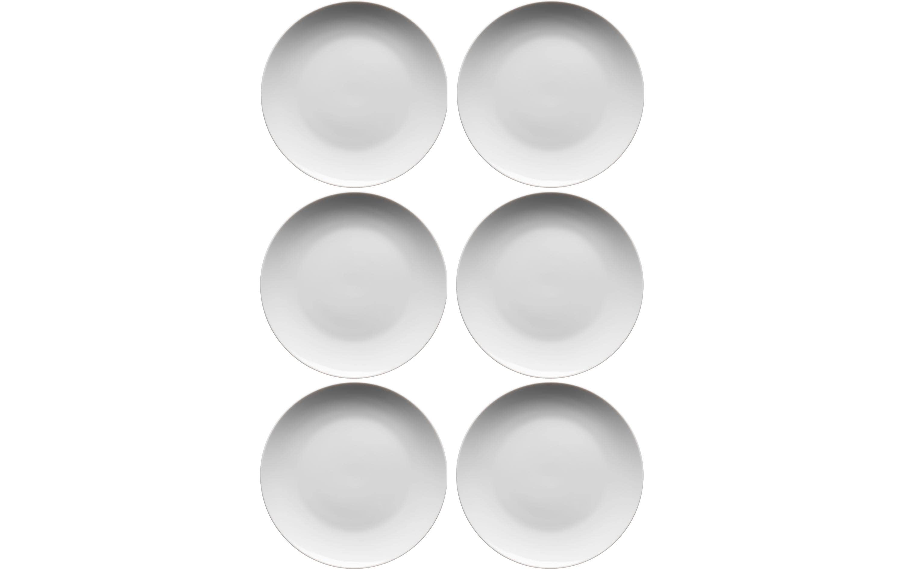 Mäser Dessertteller Barca flach 6 Stück, 20.5 cm, Weiss