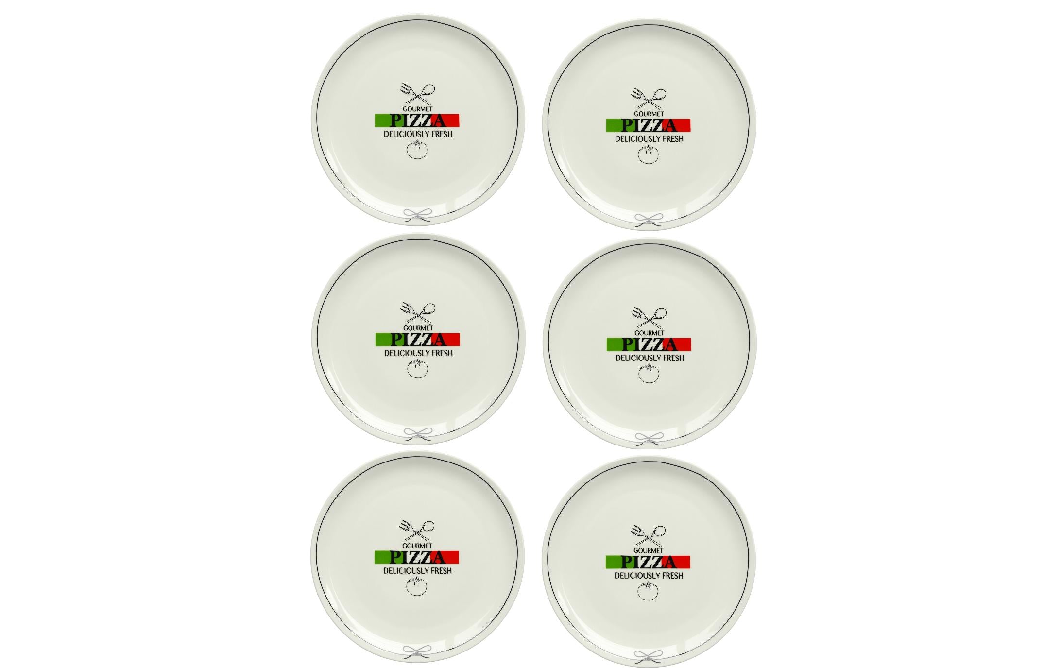 Mäser Pizzateller Pizza Gourmet 6 Stück, 30 cm, Weiss