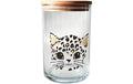 Wunderle Vorratsglas Katze Leoprint mit Holzdeckel