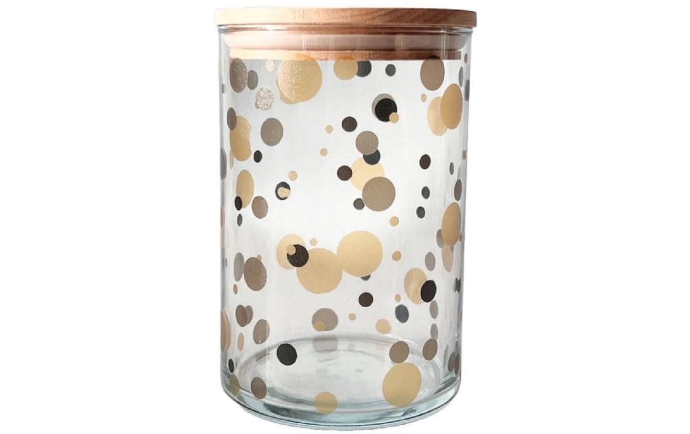 Wunderle Vorratsglas Dots natur mit Holzdeckel