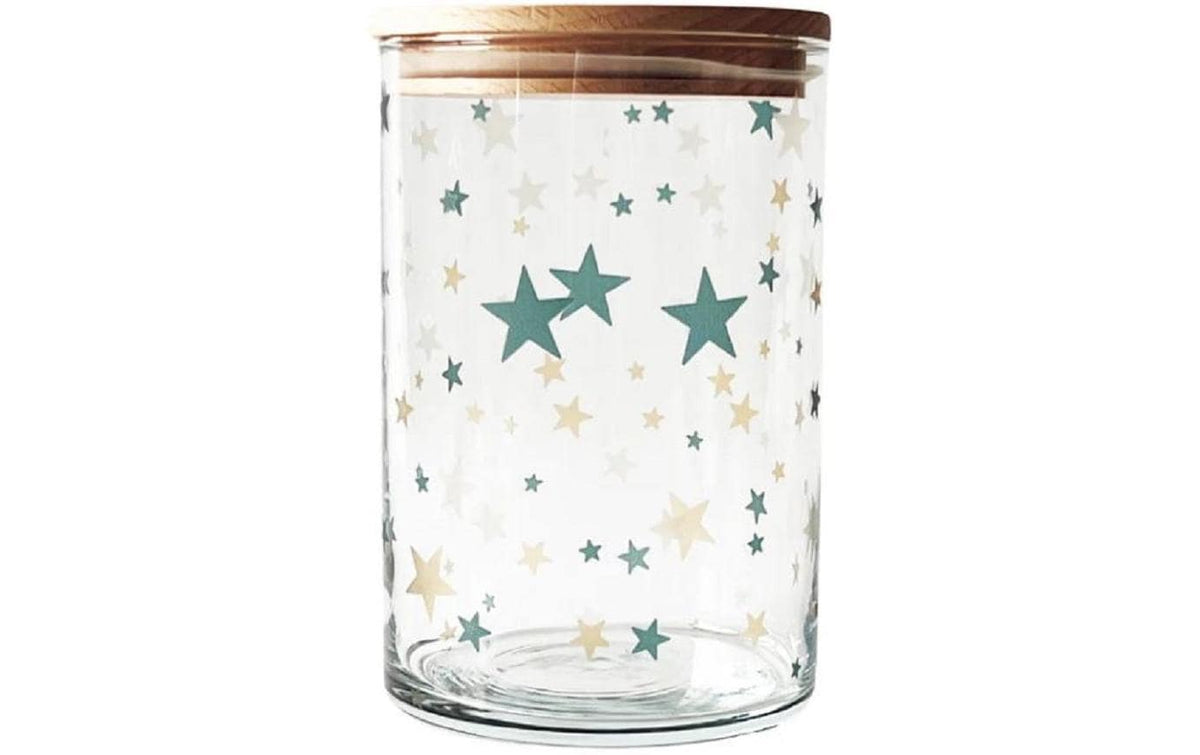 Wunderle Vorratsglas blaue Sterne mit Holzdeckel
