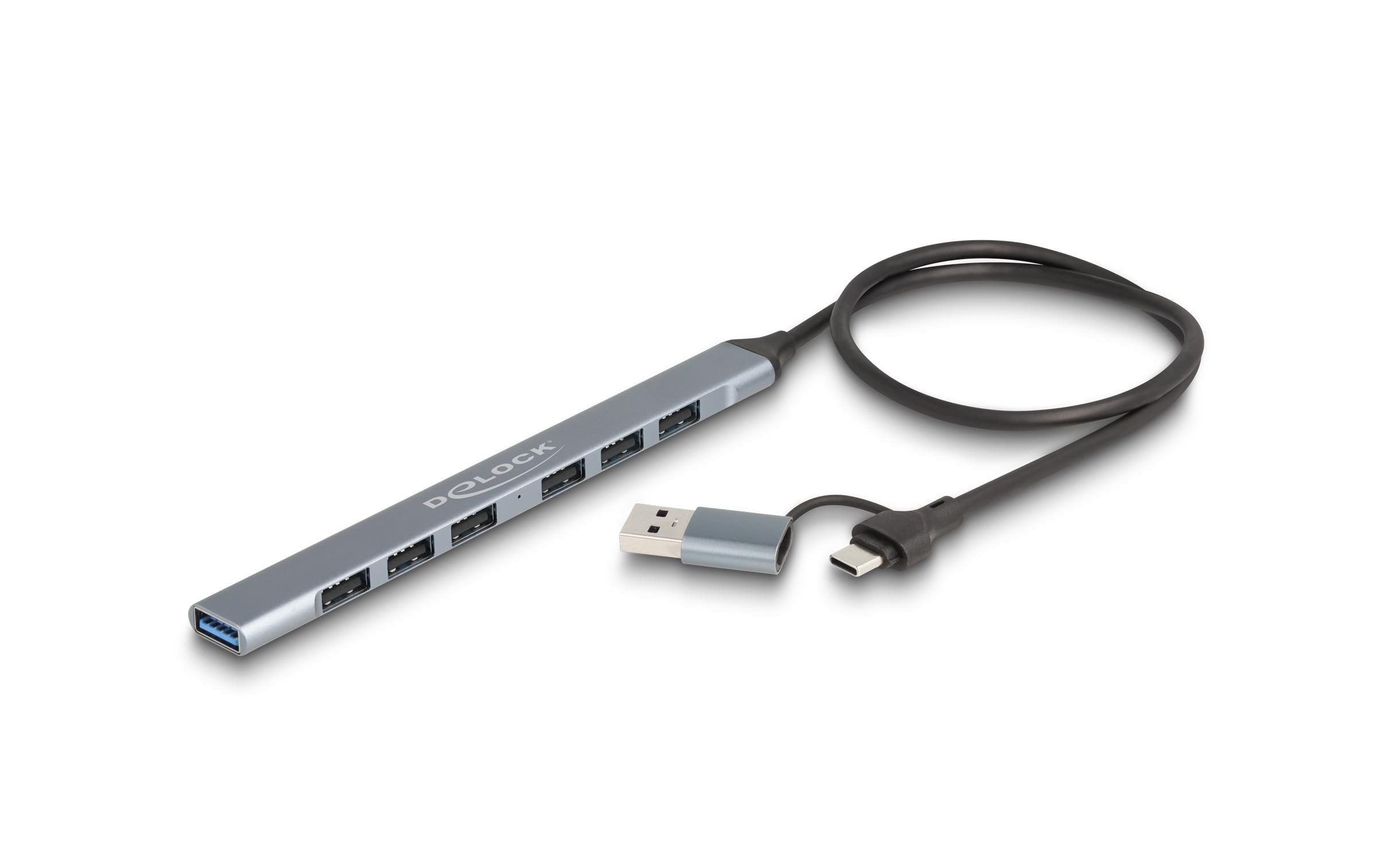 Delock USB-C Hub, 7 Port 6xUSB-A 2.0, 1xUSB-A 3.2