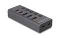 Delock USB-C Hub, 4+1 Port, schaltbar 2xUSB-C 3.2, 2xUSB-A 3.2, 1xUSB-A nur DC