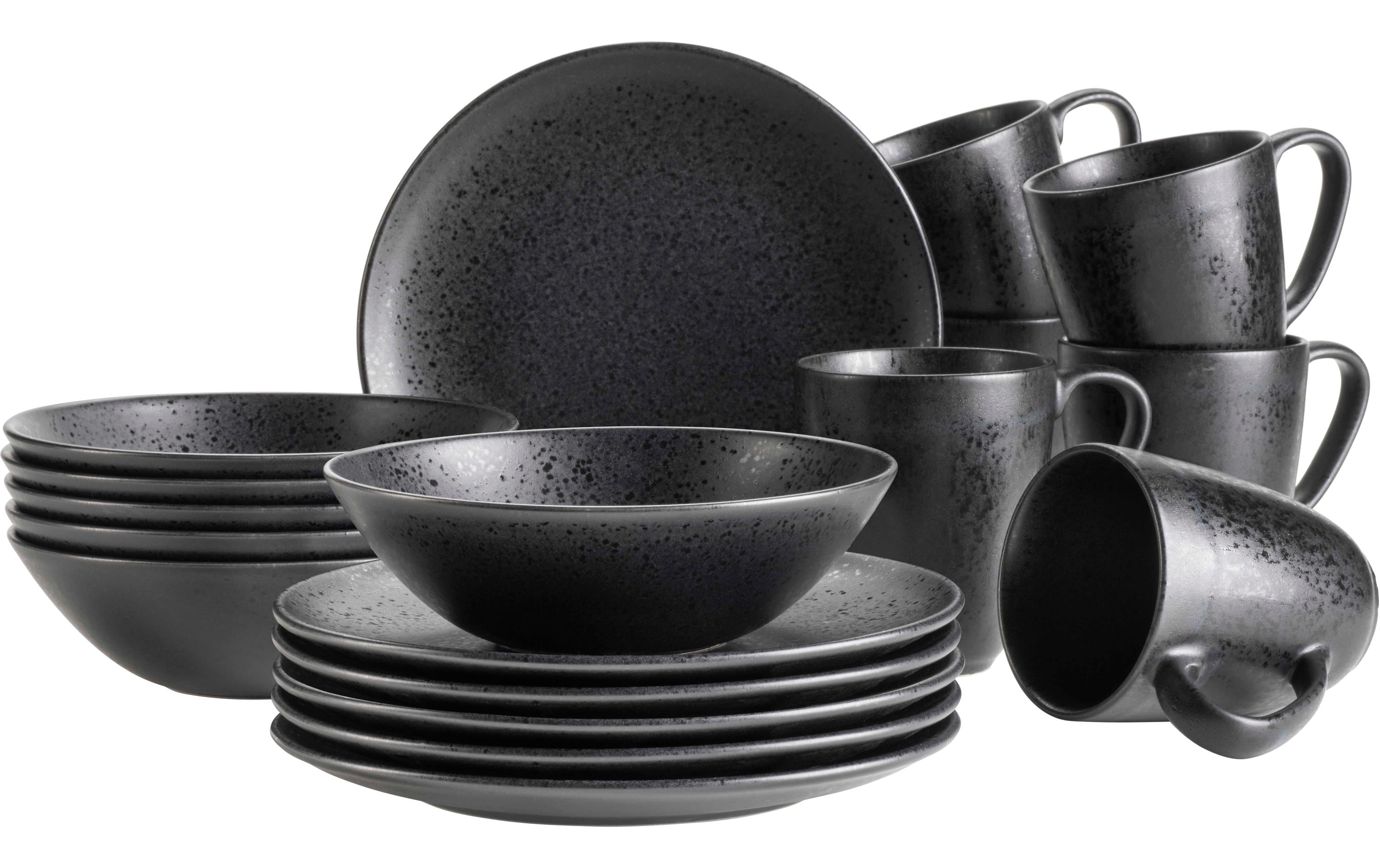 Mäser Frühstücksset Essential 18-teilig, Schwarz