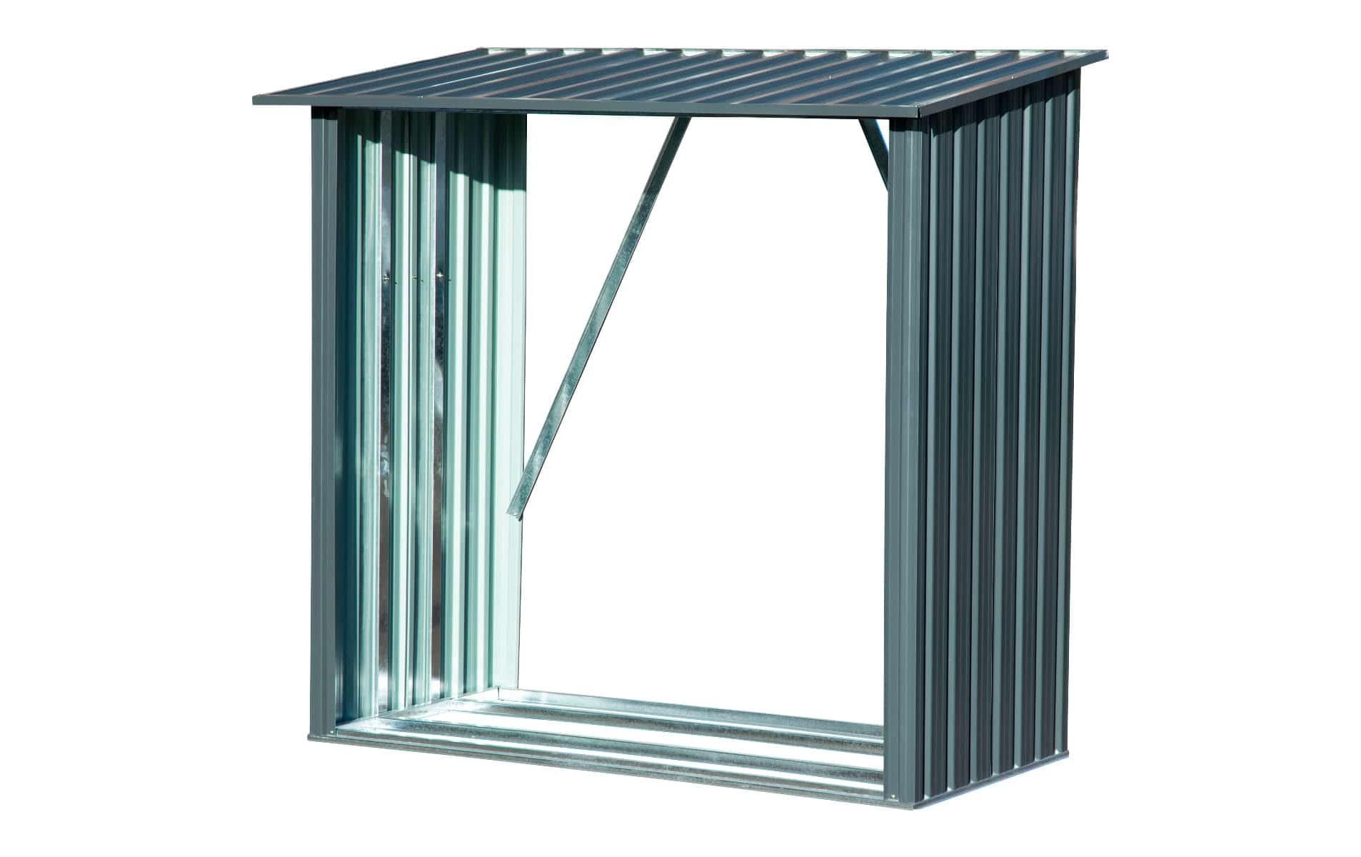 Kaminholzregal "Madera" Metall, Anthrazit Brennholzunterstand