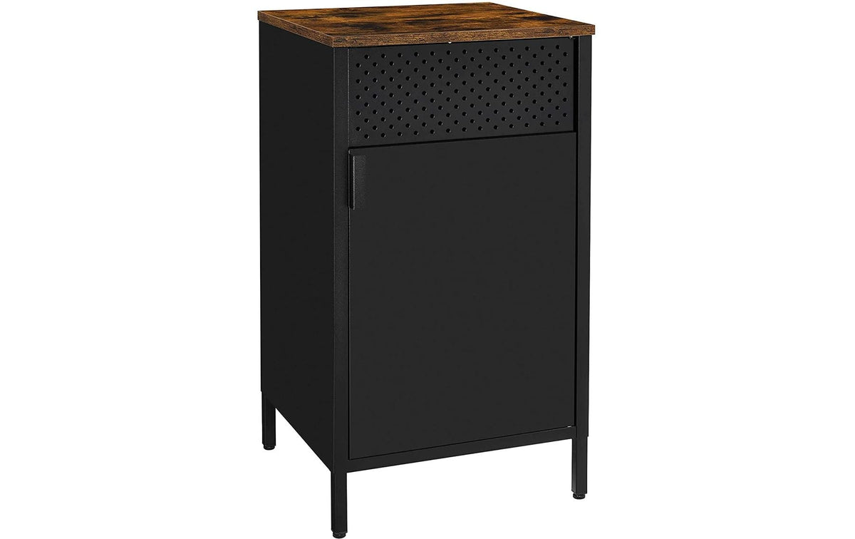 Songmics Kommode, Schwarz-Braun 42.5x40x76 cm (LxBxH), Holz, Stahl