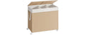 Songmics Wäschekorb Beige 66.5x37.5x65 cm (LxBxH), Stahl, Textilien