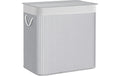 Songmics Wäschekorb, hellgrau 60x40x61.5 cm (LxBxH), Bambus, Eisen