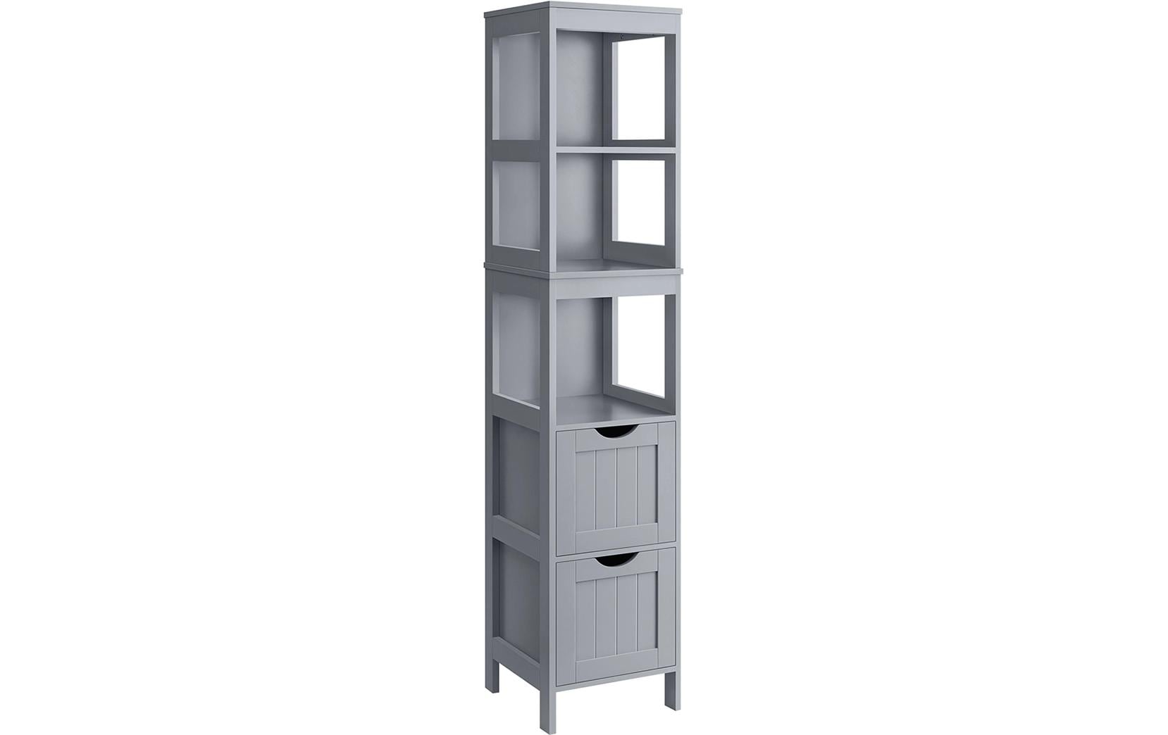 Vasagle Kommode Landhausstil, Grau 30x30x141.5 cm (LxBxH), MDF