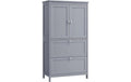 Vasagle Kommode Landhausstil, Grau 60x30x110 cm (LxBxH), MDF