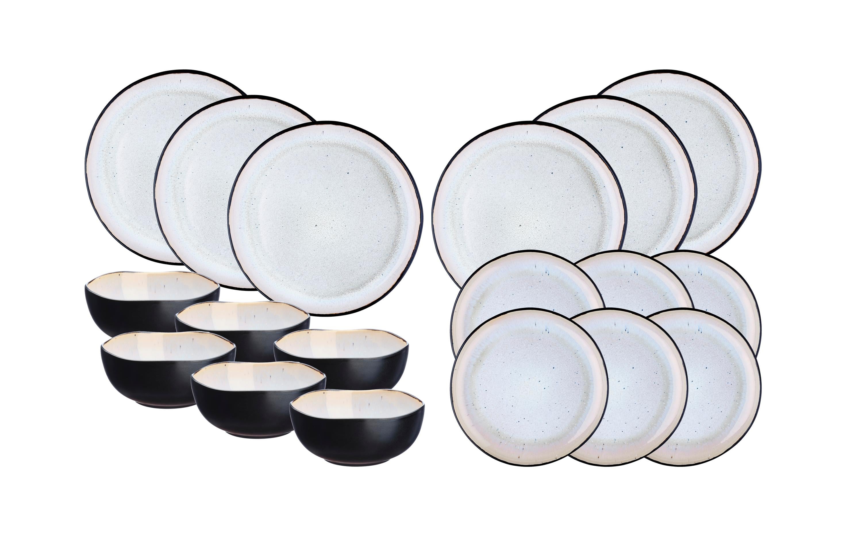 Björn komplettes Geschirrset IRIS 18-teilig, elfenbeinweiss