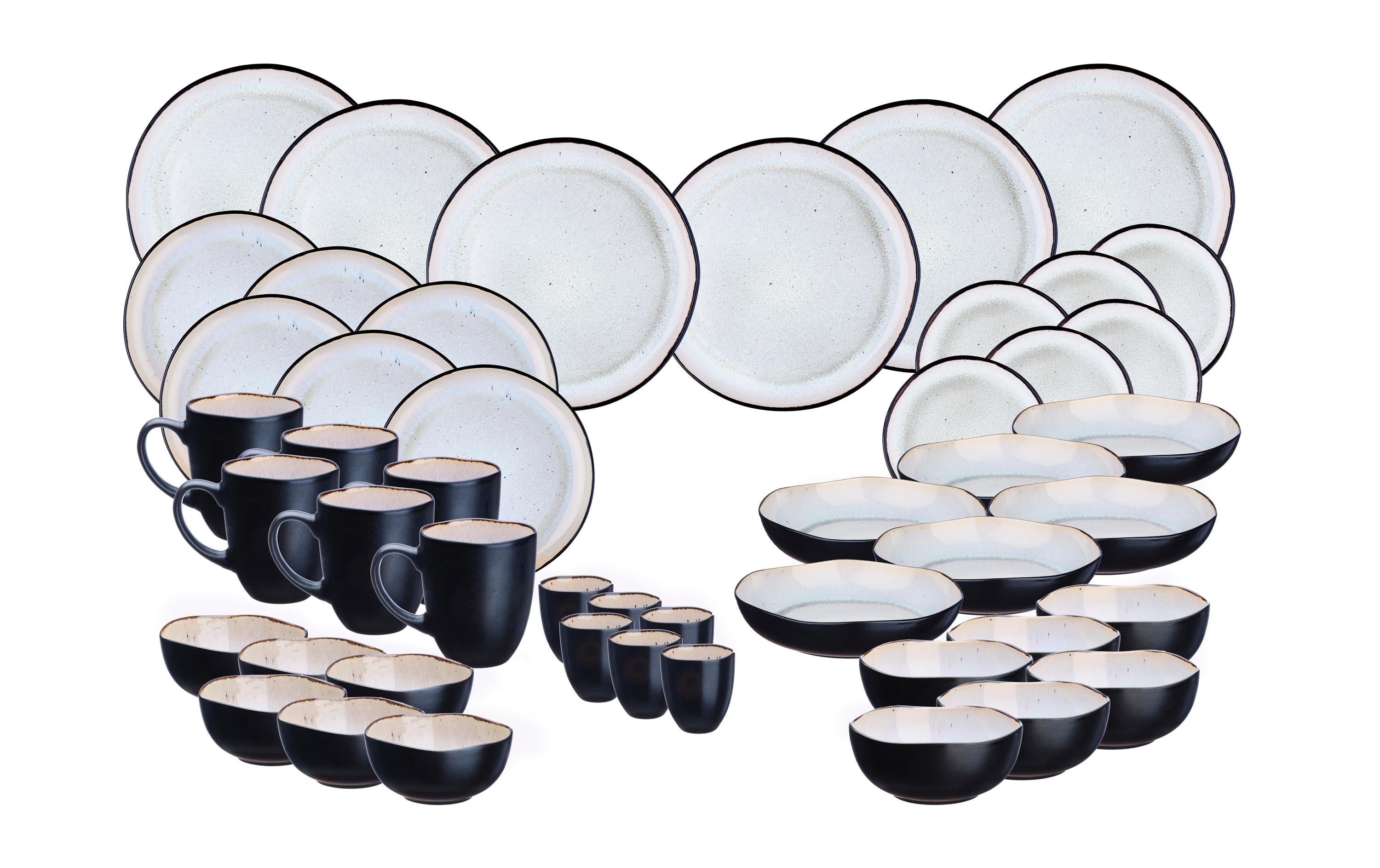 Björn komplettes Geschirrset IRIS 48-teilig, elfenbeinweiss