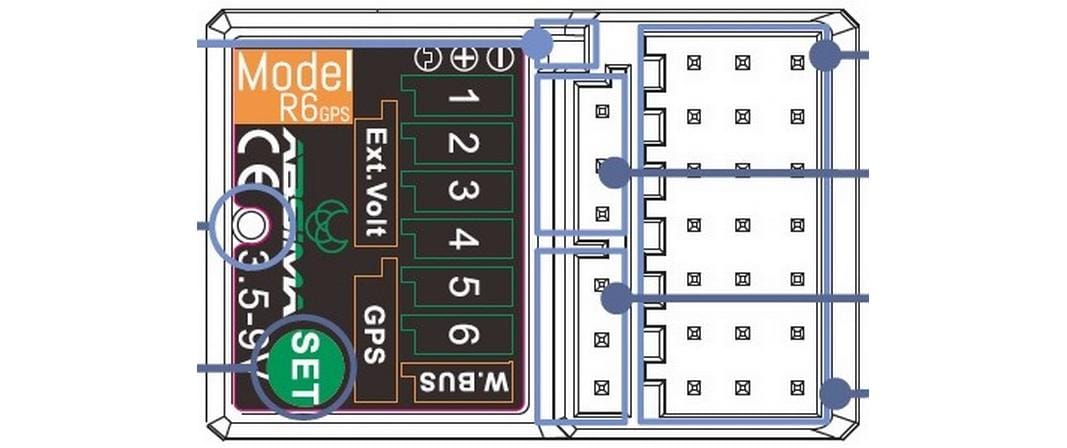 Absima 6-Kanal Empfänger R6GPS 2.4GHz für CR9T