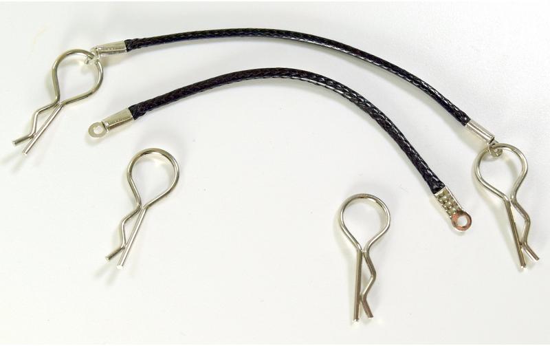 Absima Karosseriesplinte mit Seil, schwarz (80mm)