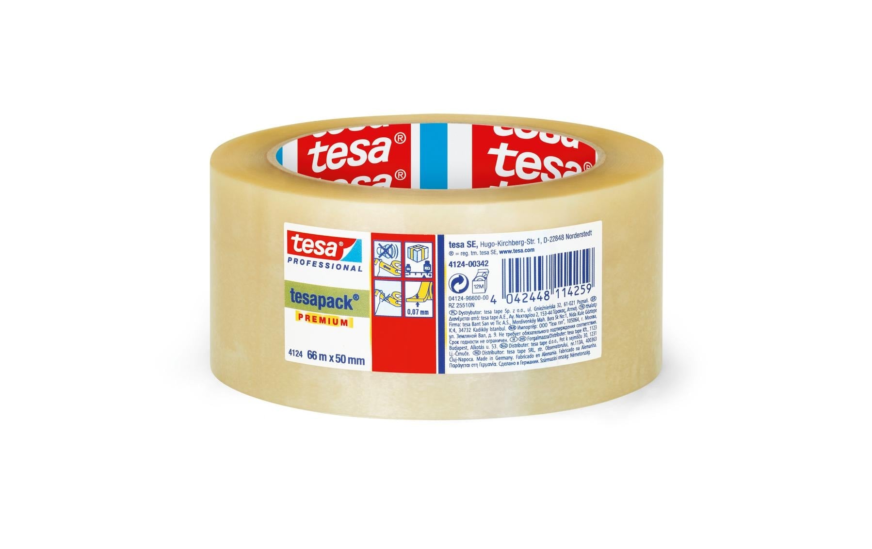 Premium-Packband PVC 66m x 50mm, transparent