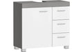 Vasagle Waschbeckenschrank, Weiss-Grau 70x30x64 cm (BxHxT), MDF