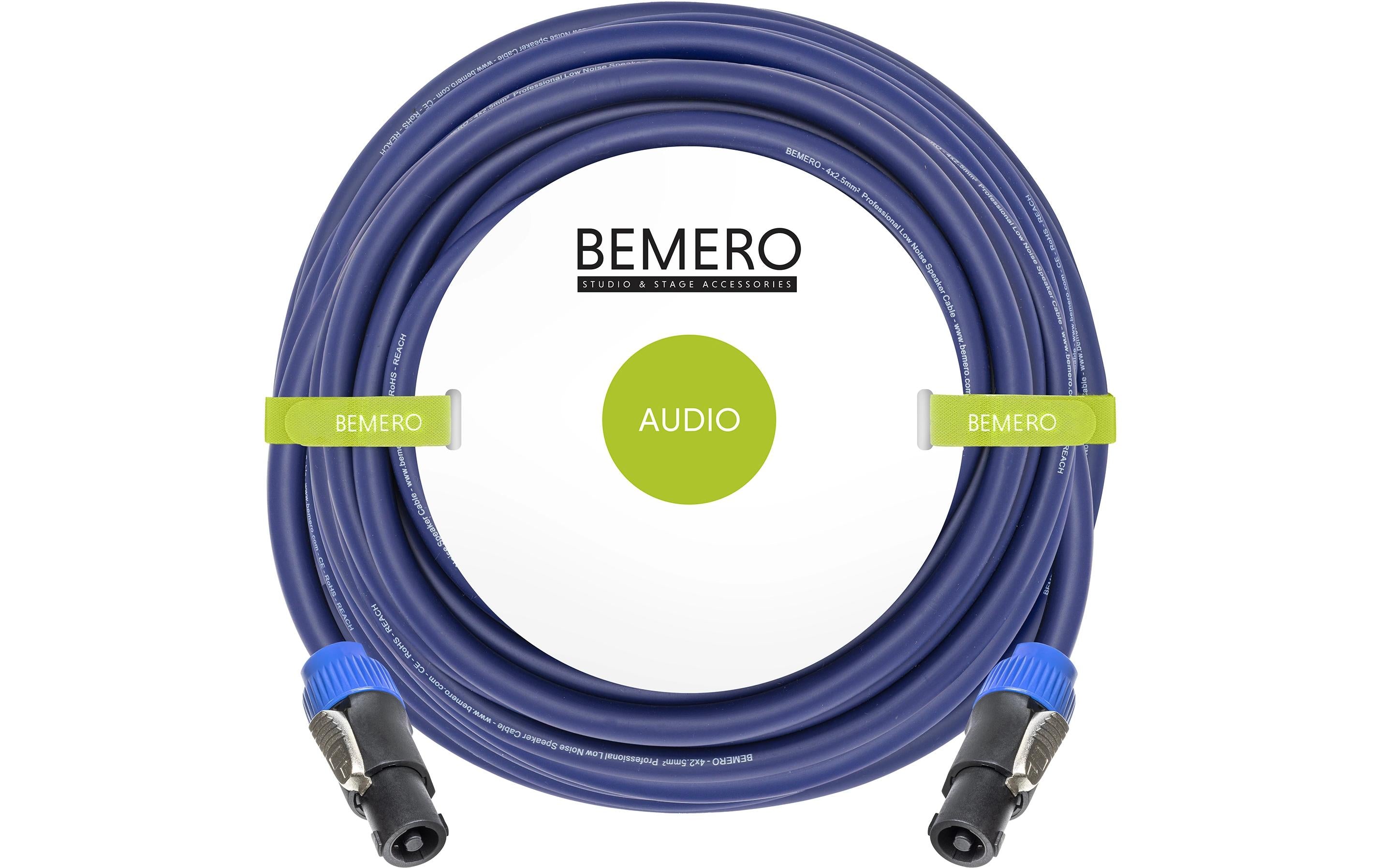 Bemero BSC3333-2000BL SpeakON Kabel 20m Lautsprecherkabel 4x2.5mm2, schwarz