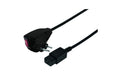 STEFFEN Adapterkabel T12-C19, 2.5m, schwarz H05VV-F 3G 1.5mm², mit Resetstecker
