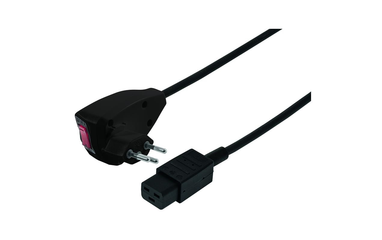 STEFFEN Adapterkabel T12-C19, 2.5m, schwarz H05VV-F 3G 1.5mm², mit Resetstecker