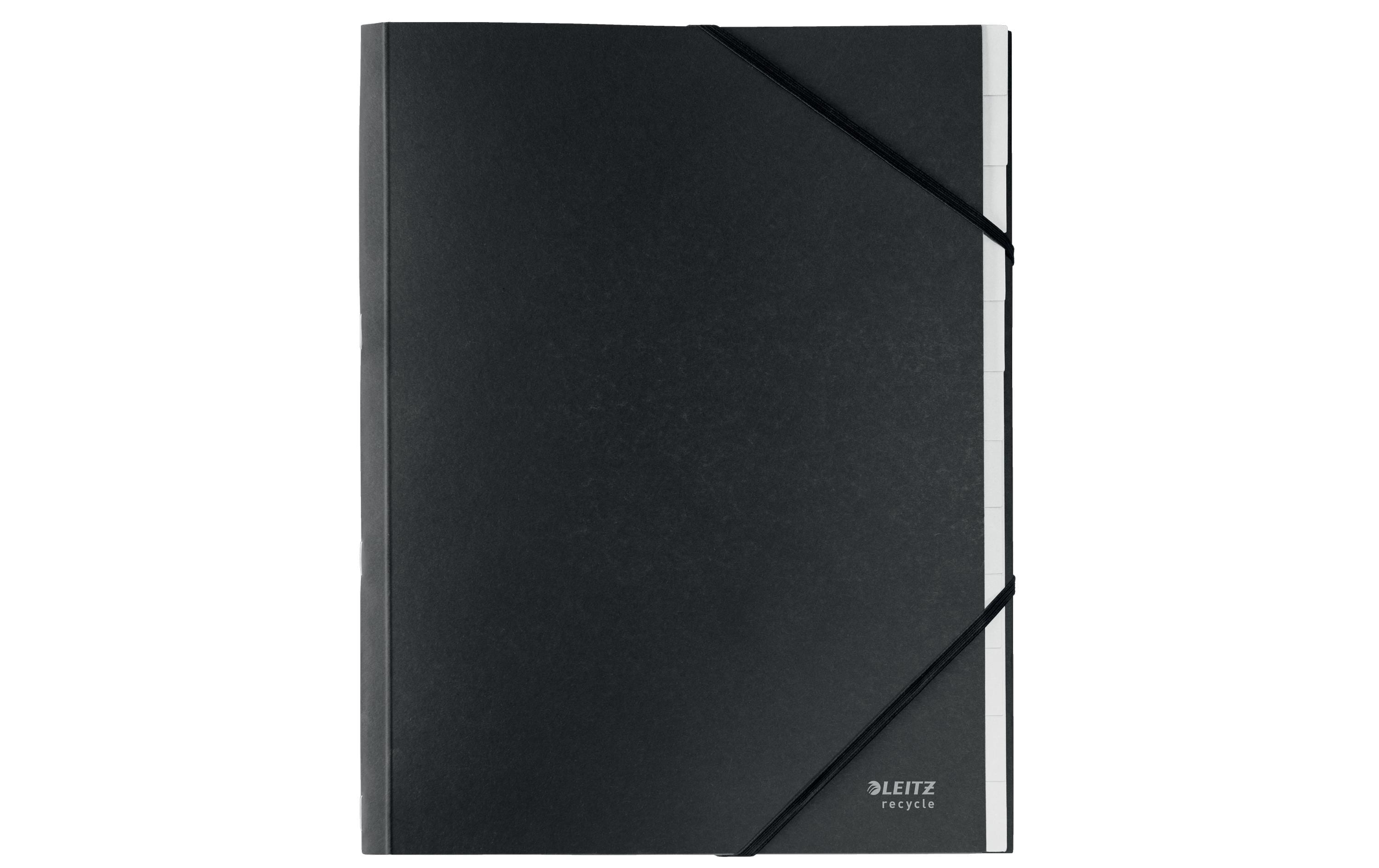 Leitz Recycle Ordnungsmappe A4 12 Fächer, schwarz, 1 Stk.