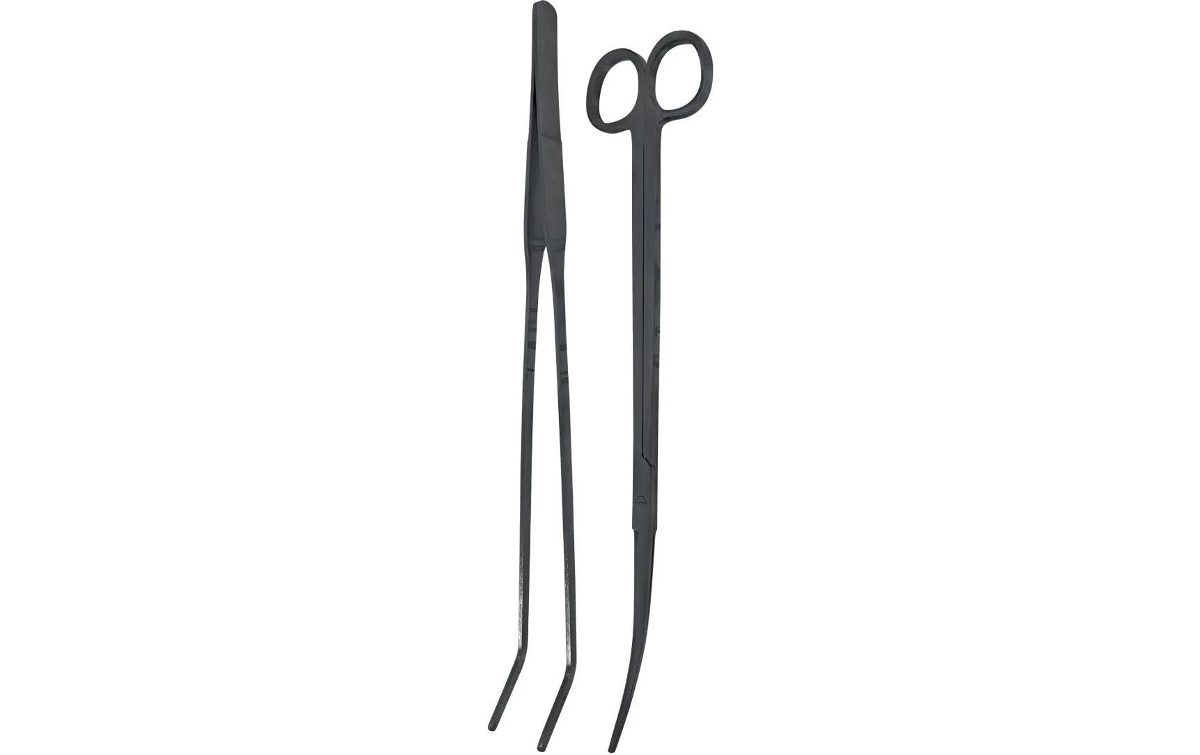 BioArt Pflanzwerkzeug-Set Pinzette & Schere, Schwarz