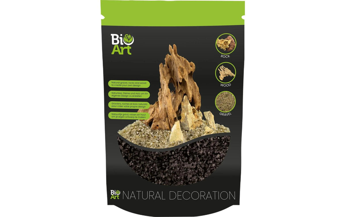 BioArt Naturkies Schwarz, 800gr zur Dekoration für Pflanz-Terrarium