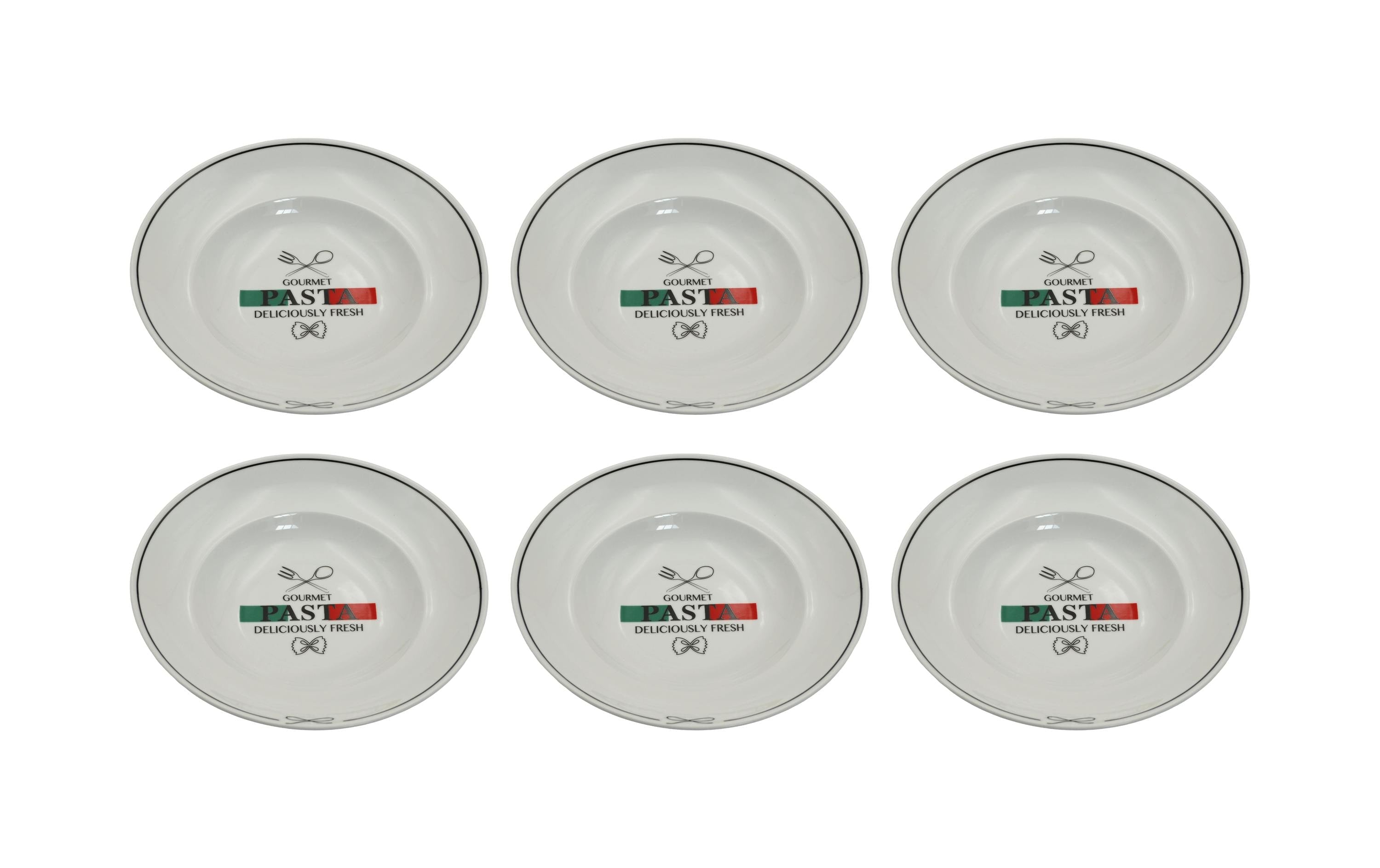 Mäser Pastateller Pasta Gourmet 6 Stück, 27 cm, Weiss