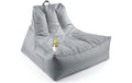 Lumaland Lounge In & Outdoor 380l grau Sitzsack mit Flaschenhalter