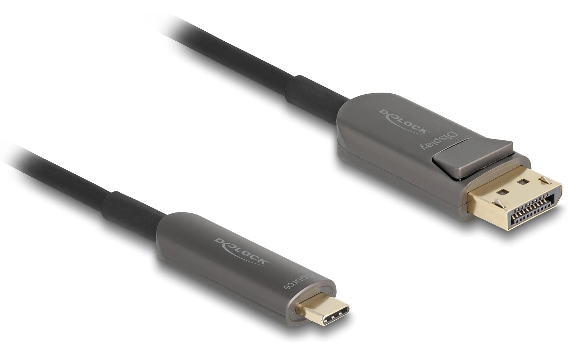 Delock USB-C - DisplayPort Kabel, AOC, 15m 8K 60Hz, HDR, 40Gbps
