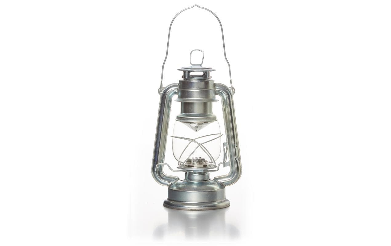 Balthasar Sturmlaterne LED, Silber 16x24 cm (DxH), Metall, Glas