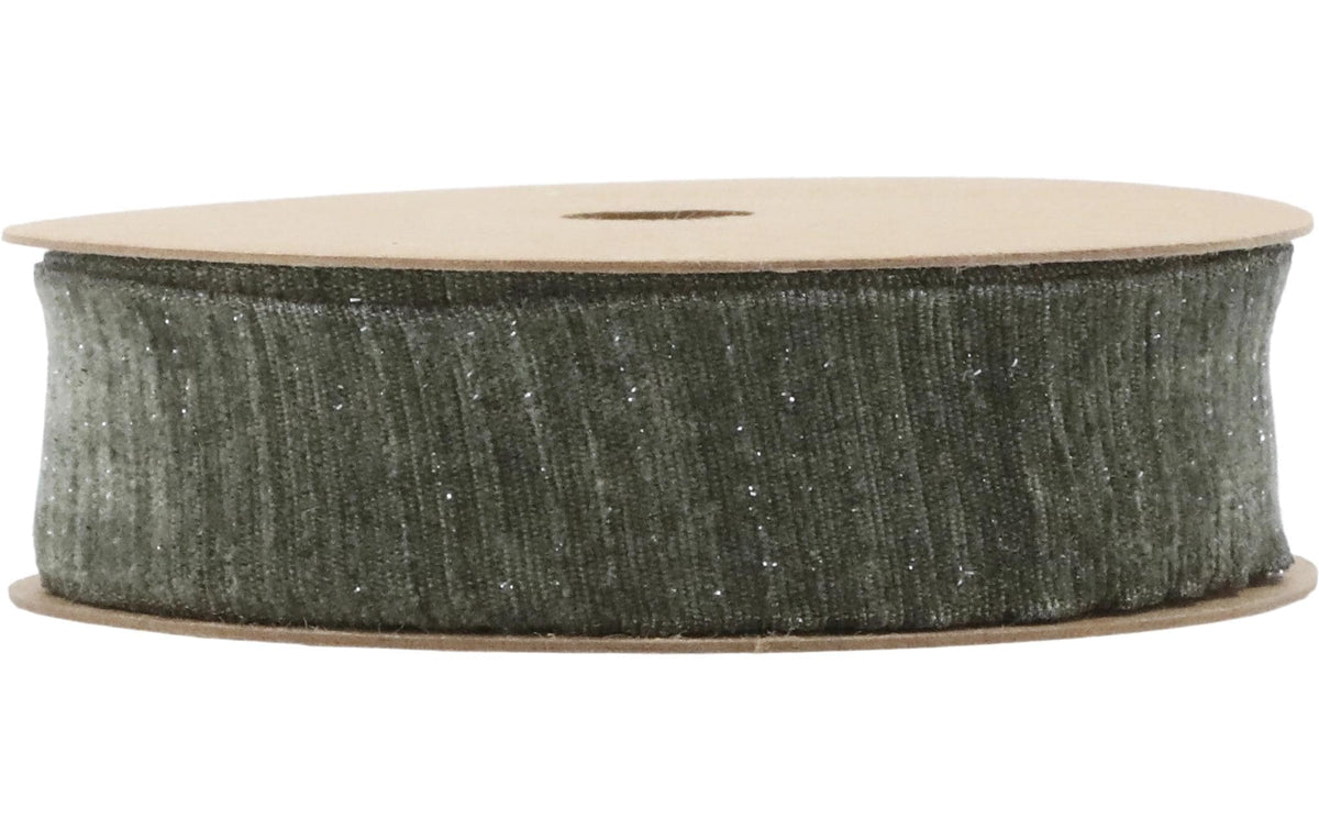 Chic Antique Geschenkband dunkelgrün Länge 5 m, Breite 2.5 cm, aus Polyester